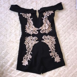 Black Lace Romper